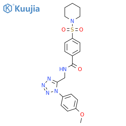 N-{1-(4-methoxyphenyl)-1H-1,2,3,4-tetrazol-5-ylmethyl}-4-(piperidine-1-sulfonyl)benzamide structure