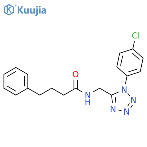 N-{1-(4-chlorophenyl)-1H-1,2,3,4-tetrazol-5-ylmethyl}-4-phenylbutanamide structure