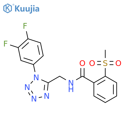 N-{1-(3,4-difluorophenyl)-1H-1,2,3,4-tetrazol-5-ylmethyl}-2-methanesulfonylbenzamide structure