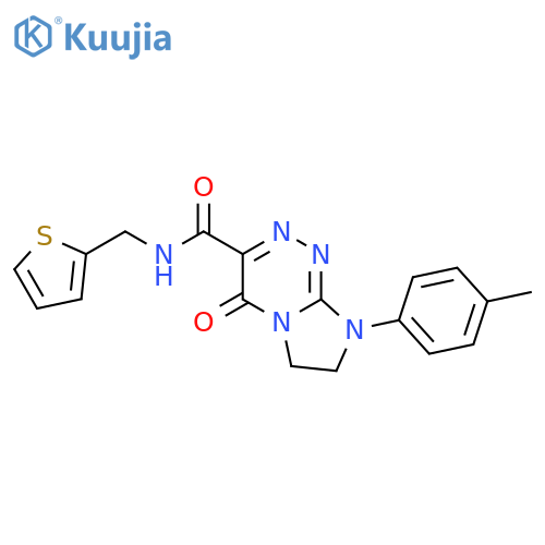 8-(4-methylphenyl)-4-oxo-N-(thiophen-2-yl)methyl-4H,6H,7H,8H-imidazo2,1-c1,2,4triazine-3-carboxamide structure