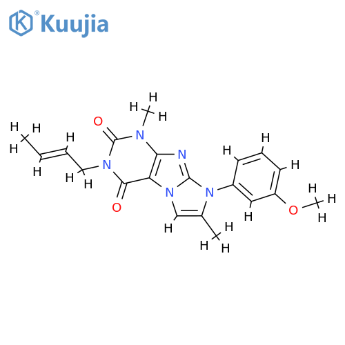 3-(2E)-but-2-en-1-yl-8-(3-methoxyphenyl)-1,7-dimethyl-1H,2H,3H,4H,8H-imidazo1,2-gpurine-2,4-dione structure