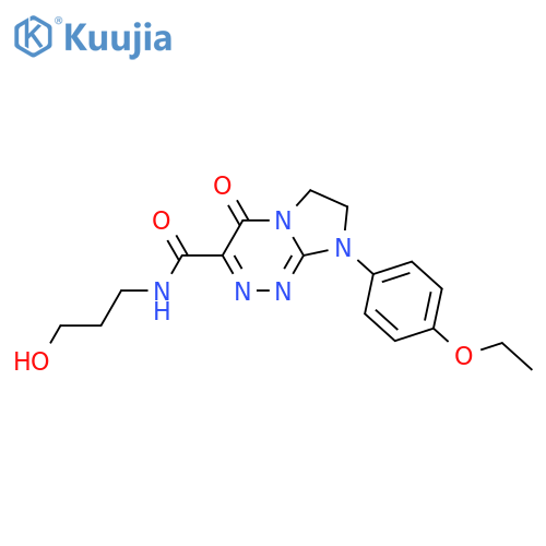 8-(4-ethoxyphenyl)-N-(3-hydroxypropyl)-4-oxo-4H,6H,7H,8H-imidazo2,1-c1,2,4triazine-3-carboxamide structure