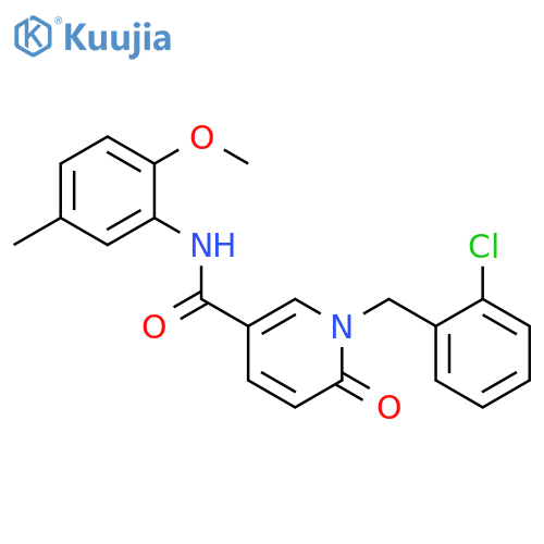1-(2-chlorophenyl)methyl-N-(2-methoxy-5-methylphenyl)-6-oxo-1,6-dihydropyridine-3-carboxamide structure