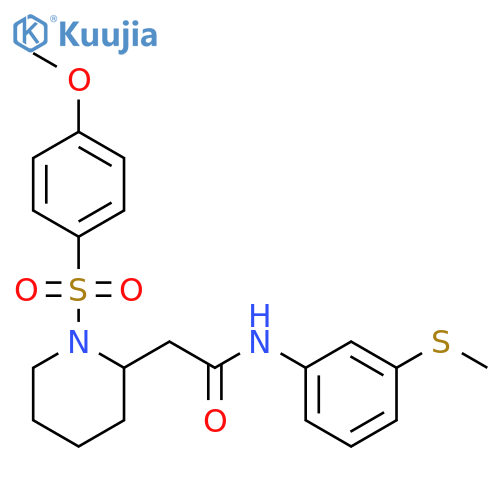 2-1-(4-methoxybenzenesulfonyl)piperidin-2-yl-N-3-(methylsulfanyl)phenylacetamide structure