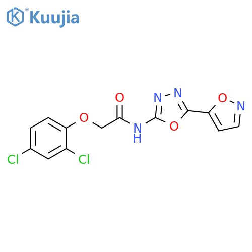 2-(2,4-dichlorophenoxy)-N-5-(1,2-oxazol-5-yl)-1,3,4-oxadiazol-2-ylacetamide structure