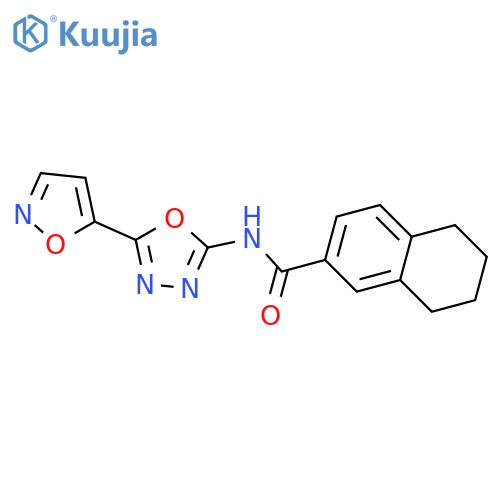 N-5-(1,2-oxazol-5-yl)-1,3,4-oxadiazol-2-yl-5,6,7,8-tetrahydronaphthalene-2-carboxamide structure
