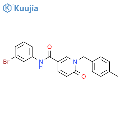 N-(3-bromophenyl)-1-(4-methylphenyl)methyl-6-oxo-1,6-dihydropyridine-3-carboxamide structure