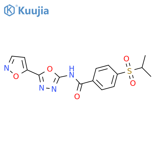 N-5-(1,2-oxazol-5-yl)-1,3,4-oxadiazol-2-yl-4-(propane-2-sulfonyl)benzamide structure
