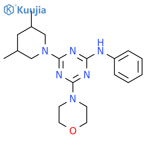 4-(3,5-dimethylpiperidin-1-yl)-6-(morpholin-4-yl)-N-phenyl-1,3,5-triazin-2-amine structure