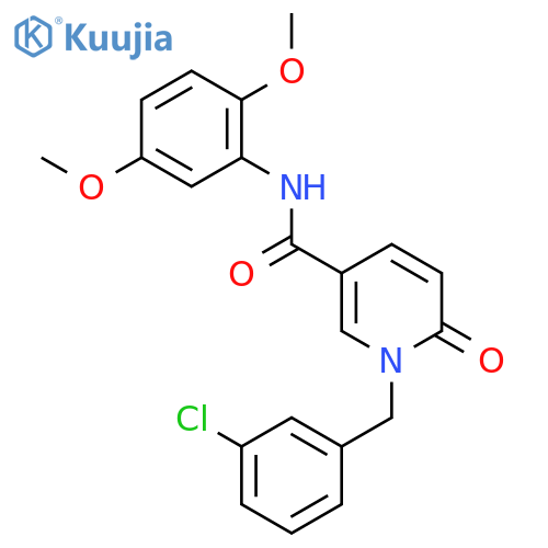 1-(3-chlorophenyl)methyl-N-(2,5-dimethoxyphenyl)-6-oxo-1,6-dihydropyridine-3-carboxamide structure