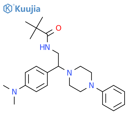 N-{2-4-(dimethylamino)phenyl-2-(4-phenylpiperazin-1-yl)ethyl}-2,2-dimethylpropanamide structure