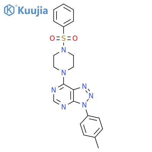 1-(benzenesulfonyl)-4-3-(4-methylphenyl)-3H-1,2,3triazolo4,5-dpyrimidin-7-ylpiperazine structure