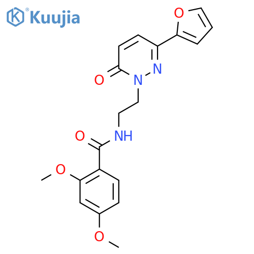 N-{2-3-(furan-2-yl)-6-oxo-1,6-dihydropyridazin-1-ylethyl}-2,4-dimethoxybenzamide structure