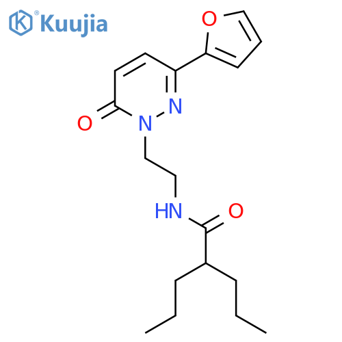 N-{2-3-(furan-2-yl)-6-oxo-1,6-dihydropyridazin-1-ylethyl}-2-propylpentanamide structure