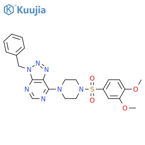 1-{3-benzyl-3H-1,2,3triazolo4,5-dpyrimidin-7-yl}-4-(3,4-dimethoxybenzenesulfonyl)piperazine structure