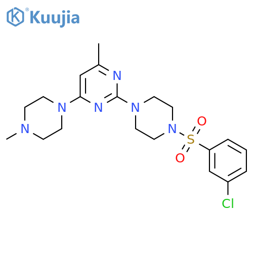 2-4-(3-chlorobenzenesulfonyl)piperazin-1-yl-4-methyl-6-(4-methylpiperazin-1-yl)pyrimidine structure