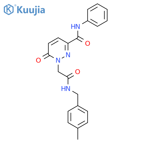 1-({(4-methylphenyl)methylcarbamoyl}methyl)-6-oxo-N-phenyl-1,6-dihydropyridazine-3-carboxamide structure