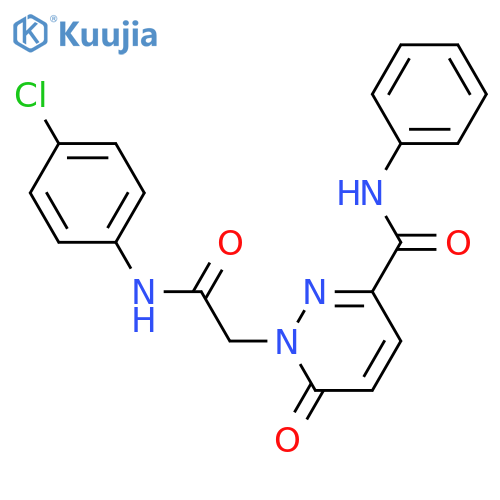 1-{(4-chlorophenyl)carbamoylmethyl}-6-oxo-N-phenyl-1,6-dihydropyridazine-3-carboxamide structure