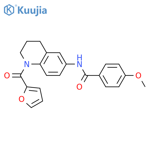 N-1-(furan-2-carbonyl)-1,2,3,4-tetrahydroquinolin-6-yl-4-methoxybenzamide structure