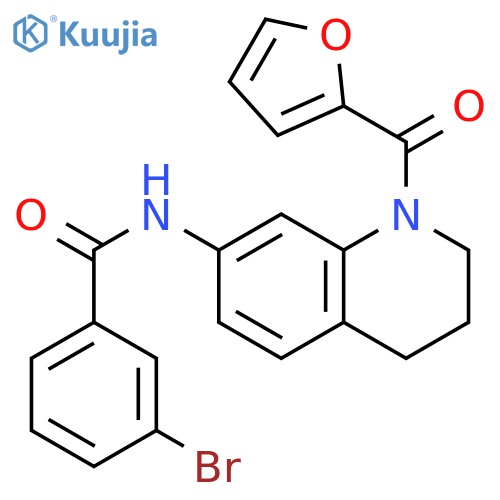 3-bromo-N-1-(furan-2-carbonyl)-1,2,3,4-tetrahydroquinolin-7-ylbenzamide structure