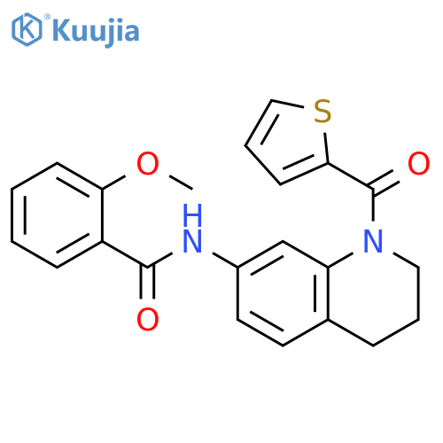 2-methoxy-N-1-(thiophene-2-carbonyl)-1,2,3,4-tetrahydroquinolin-7-ylbenzamide structure