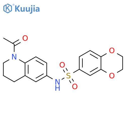 N-(1-acetyl-1,2,3,4-tetrahydroquinolin-6-yl)-2,3-dihydro-1,4-benzodioxine-6-sulfonamide structure