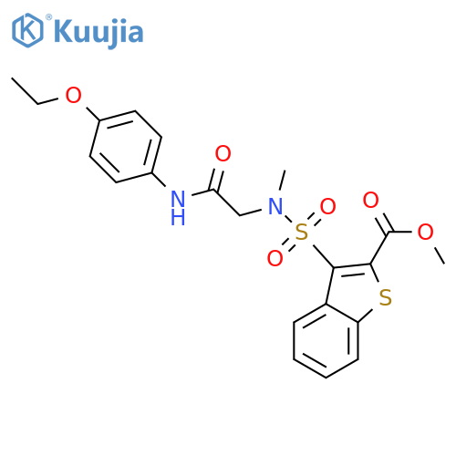 methyl 3-({(4-ethoxyphenyl)carbamoylmethyl}(methyl)sulfamoyl)-1-benzothiophene-2-carboxylate structure