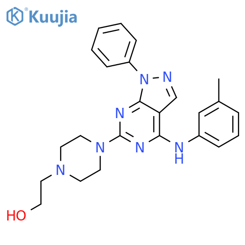 2-(4-{4-(3-methylphenyl)amino-1-phenyl-1H-pyrazolo3,4-dpyrimidin-6-yl}piperazin-1-yl)ethan-1-ol structure