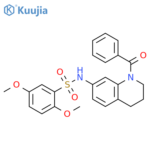 N-(1-benzoyl-1,2,3,4-tetrahydroquinolin-7-yl)-2,5-dimethoxybenzene-1-sulfonamide structure