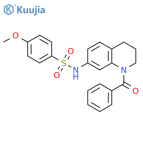 N-(1-benzoyl-1,2,3,4-tetrahydroquinolin-7-yl)-4-methoxybenzene-1-sulfonamide structure