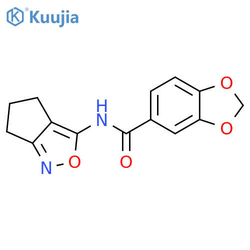 N-{4H,5H,6H-cyclopentac1,2oxazol-3-yl}-2H-1,3-benzodioxole-5-carboxamide structure