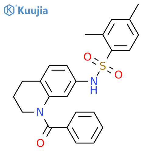 N-(1-benzoyl-1,2,3,4-tetrahydroquinolin-7-yl)-2,4-dimethylbenzene-1-sulfonamide structure