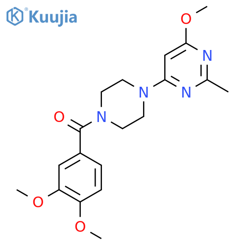 4-4-(3,4-dimethoxybenzoyl)piperazin-1-yl-6-methoxy-2-methylpyrimidine structure