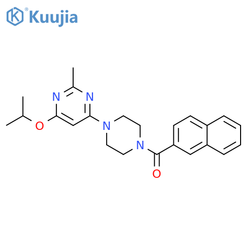 2-methyl-4-4-(naphthalene-2-carbonyl)piperazin-1-yl-6-(propan-2-yloxy)pyrimidine structure