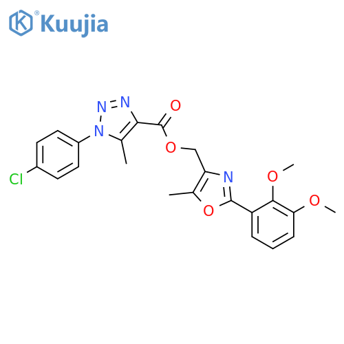 2-(2,3-dimethoxyphenyl)-5-methyl-1,3-oxazol-4-ylmethyl 1-(4-chlorophenyl)-5-methyl-1H-1,2,3-triazole-4-carboxylate structure