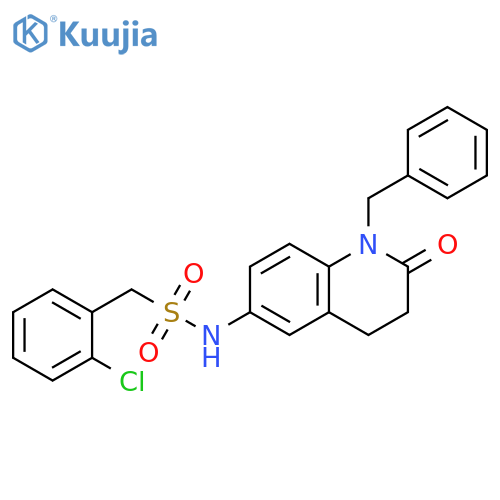 N-(1-benzyl-2-oxo-1,2,3,4-tetrahydroquinolin-6-yl)-1-(2-chlorophenyl)methanesulfonamide structure