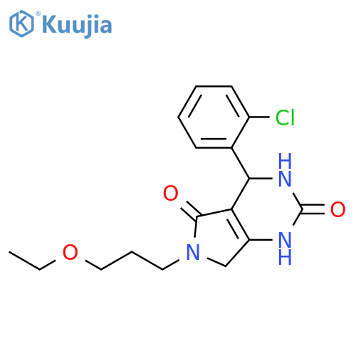 4-(2-chlorophenyl)-6-(3-ethoxypropyl)-1H,2H,3H,4H,5H,6H,7H-pyrrolo3,4-dpyrimidine-2,5-dione structure