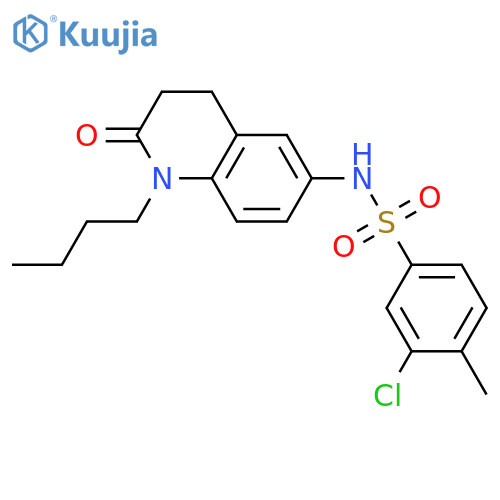 N-(1-butyl-2-oxo-1,2,3,4-tetrahydroquinolin-6-yl)-3-chloro-4-methylbenzene-1-sulfonamide structure