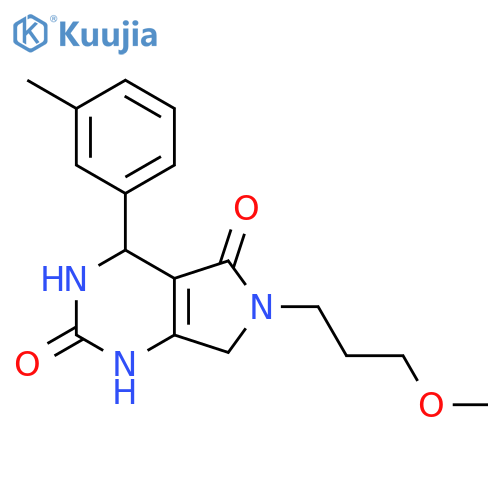 6-(3-methoxypropyl)-4-(3-methylphenyl)-1H,2H,3H,4H,5H,6H,7H-pyrrolo3,4-dpyrimidine-2,5-dione structure