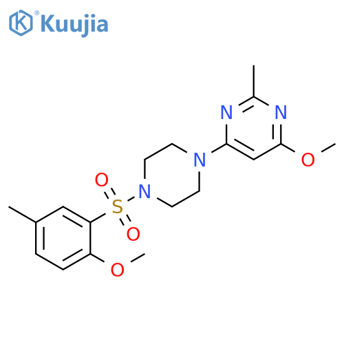 4-methoxy-6-4-(2-methoxy-5-methylbenzenesulfonyl)piperazin-1-yl-2-methylpyrimidine structure