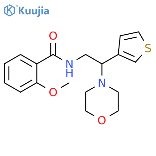 2-methoxy-N-2-(morpholin-4-yl)-2-(thiophen-3-yl)ethylbenzamide structure