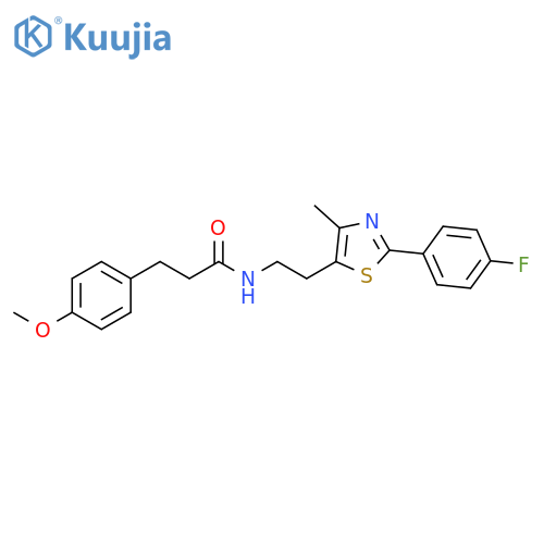 N-{2-2-(4-fluorophenyl)-4-methyl-1,3-thiazol-5-ylethyl}-3-(4-methoxyphenyl)propanamide structure