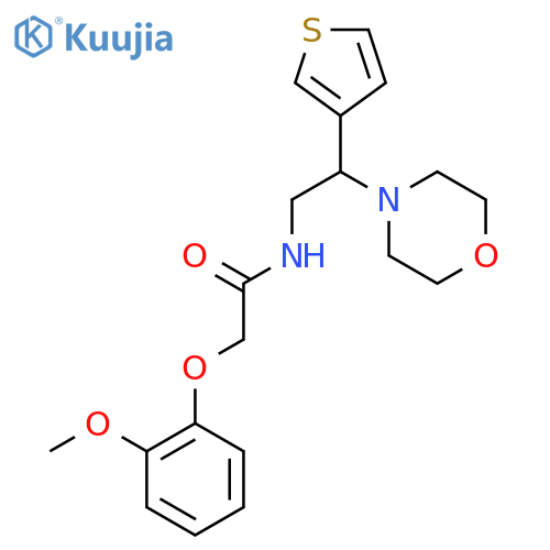 2-(2-methoxyphenoxy)-N-2-(morpholin-4-yl)-2-(thiophen-3-yl)ethylacetamide structure