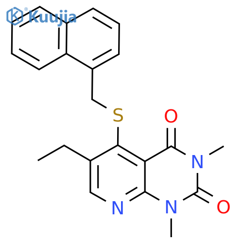 6-ethyl-1,3-dimethyl-5-{(naphthalen-1-yl)methylsulfanyl}-1H,2H,3H,4H-pyrido2,3-dpyrimidine-2,4-dione structure