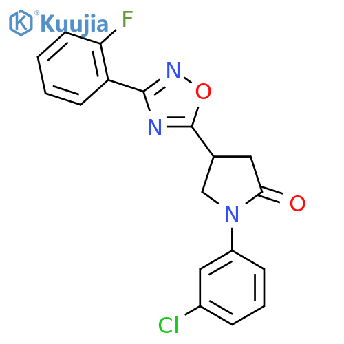 1-(3-chlorophenyl)-4-3-(2-fluorophenyl)-1,2,4-oxadiazol-5-ylpyrrolidin-2-one structure