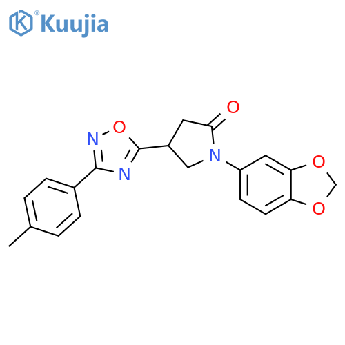 1-(2H-1,3-benzodioxol-5-yl)-4-3-(4-methylphenyl)-1,2,4-oxadiazol-5-ylpyrrolidin-2-one structure