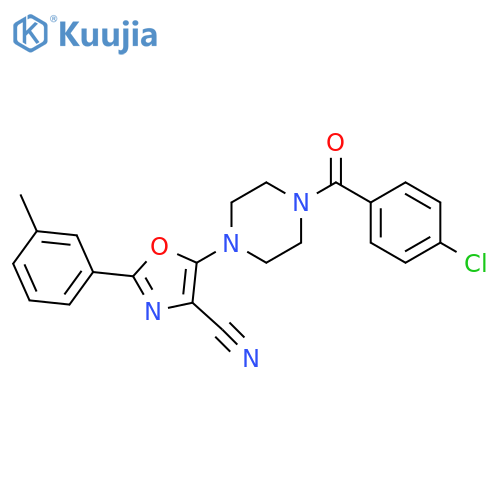 5-4-(4-chlorobenzoyl)piperazin-1-yl-2-(3-methylphenyl)-1,3-oxazole-4-carbonitrile structure