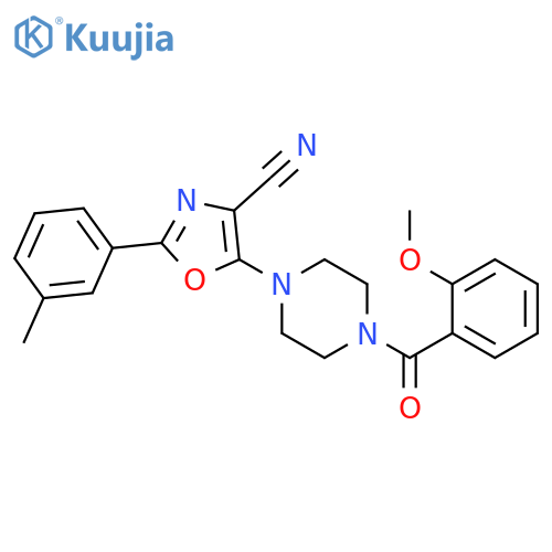 5-4-(2-methoxybenzoyl)piperazin-1-yl-2-(3-methylphenyl)-1,3-oxazole-4-carbonitrile structure
