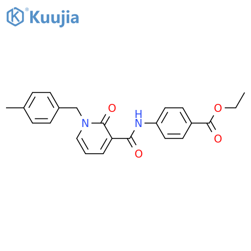 ethyl 4-{1-(4-methylphenyl)methyl-2-oxo-1,2-dihydropyridine-3-amido}benzoate structure