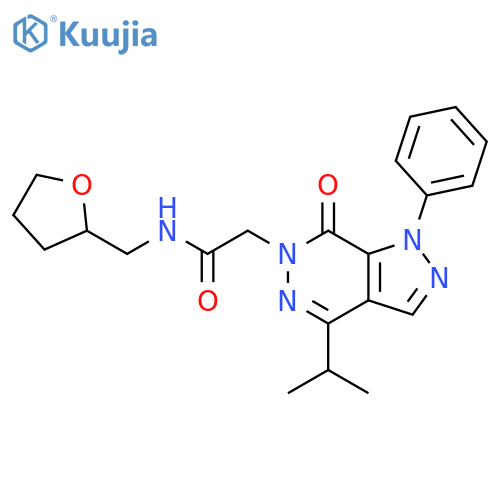2-7-oxo-1-phenyl-4-(propan-2-yl)-1H,6H,7H-pyrazolo3,4-dpyridazin-6-yl-N-(oxolan-2-yl)methylacetamide structure